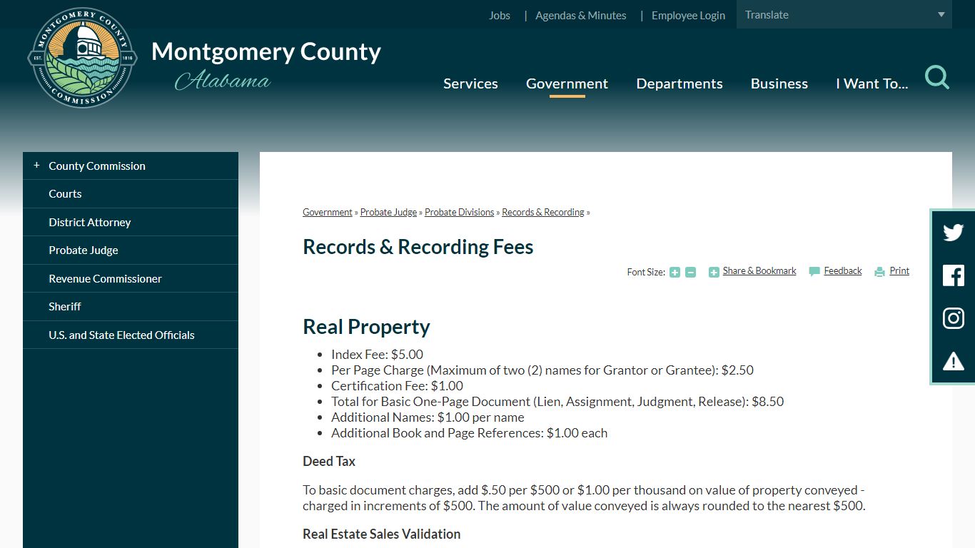Records & Recording Fees | Montgomery County, AL
